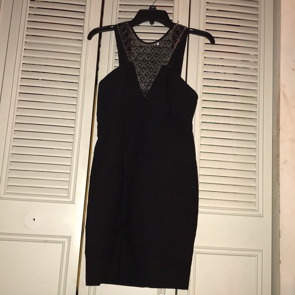 sleeveless rhinestone top dress